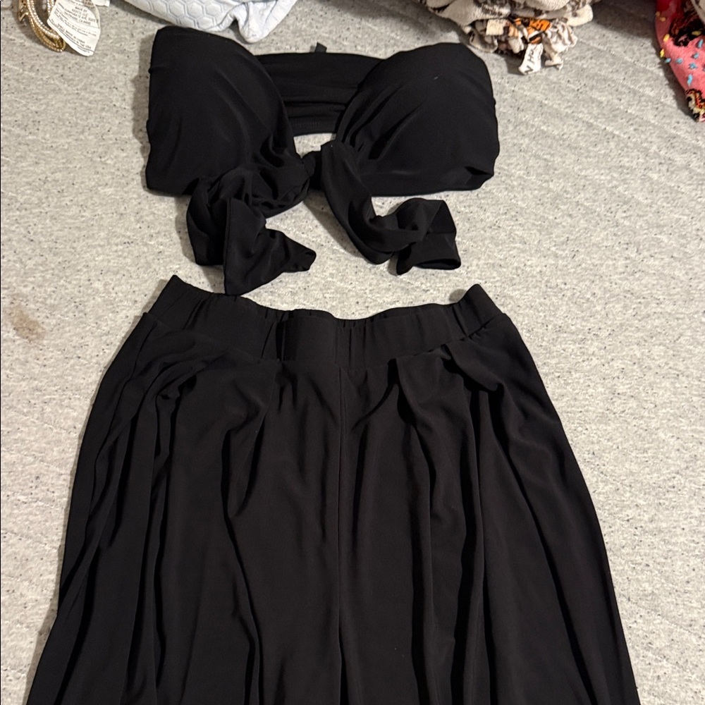 Elegant Black Women's pants two set